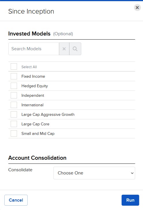 Image of the PortfolioAnalyst models consolidation panel. 